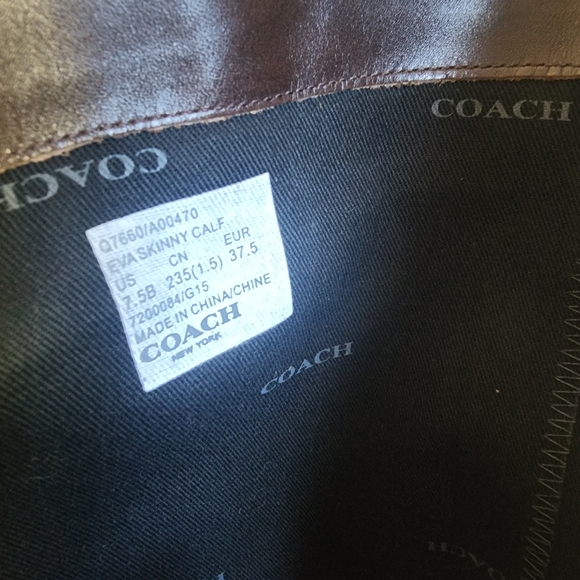 Coach Knee High Brown Leather Boots 7.5B - Picture 11 of 16